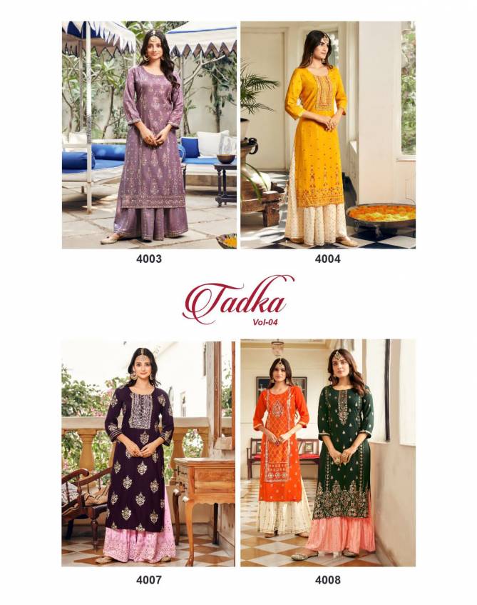 Festival Tadka 4 Designer Sharara Styles Kurti With Bottom Wholesale Shop In Surat

